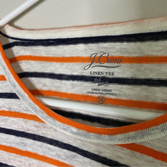 J. Crew NWT Ruffle Linen Tank Striped Shirt Size Medium - Picture 4 of 8